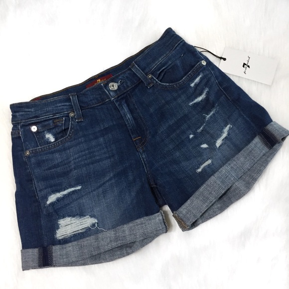 🆕 7 For All Mankind Distressed Denim Shorts (24)
